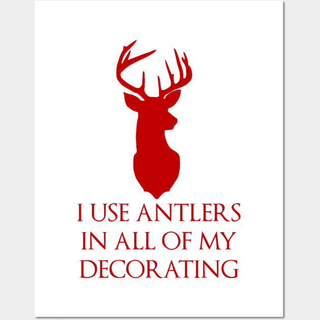 Antlers Red Wall Art by SugaredInk